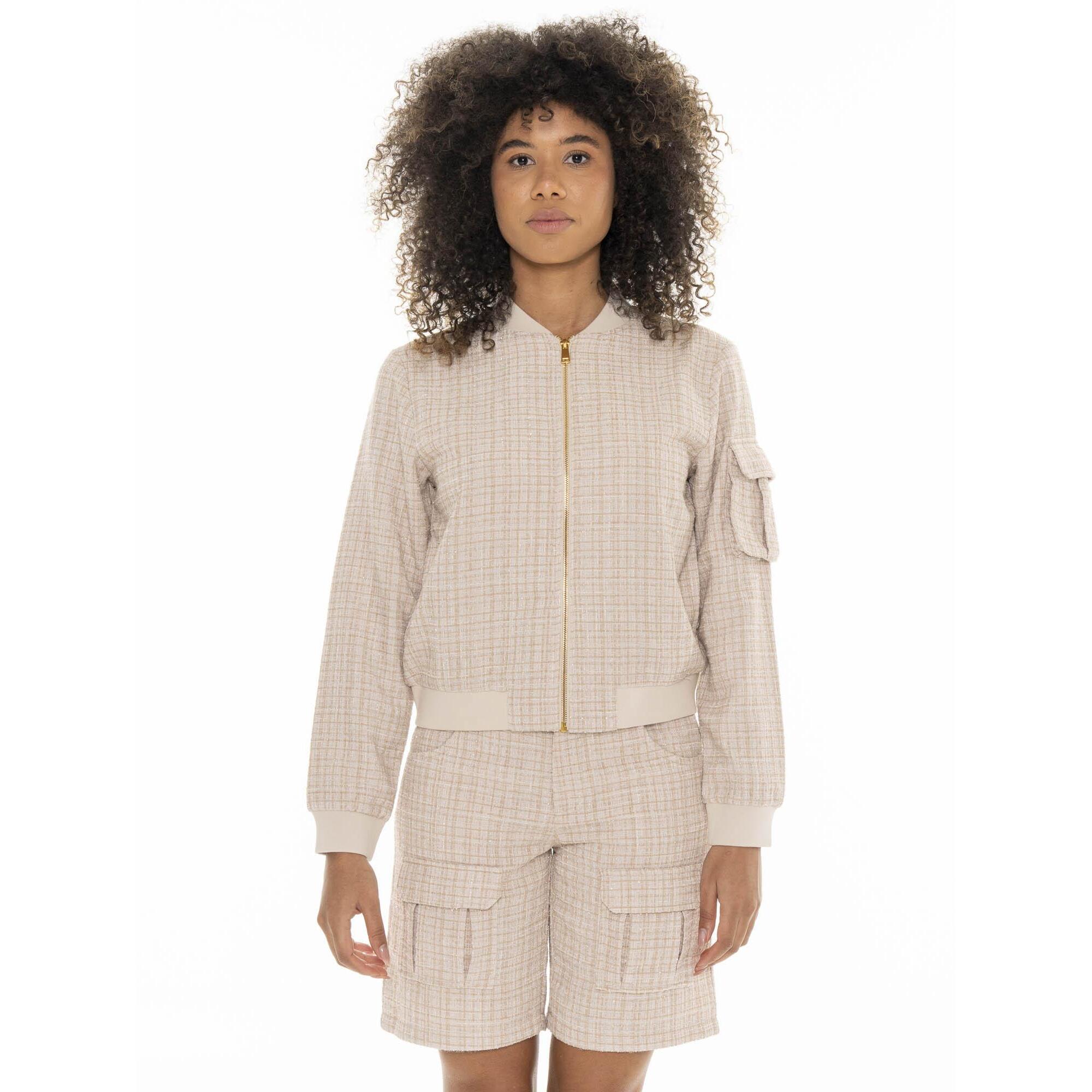 Bomber bouclè da donna Leone Chic Boxing