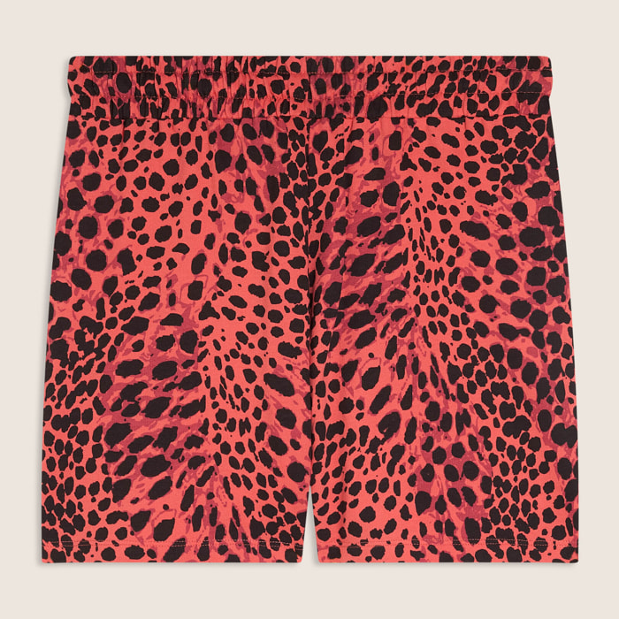 Pantaloncini animalier regular fit in french terry