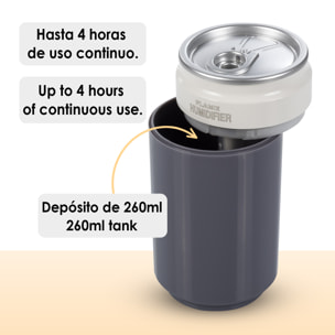 Umidificatore multifunzione da 260 ml, forma di lattina di soda. Funzione sterilizzazione, compatibile con idroalcol.