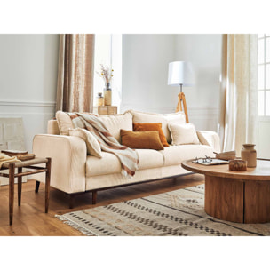 Albane - canapé 3 places - convertible avec coffre - en velours côtelé - Beige