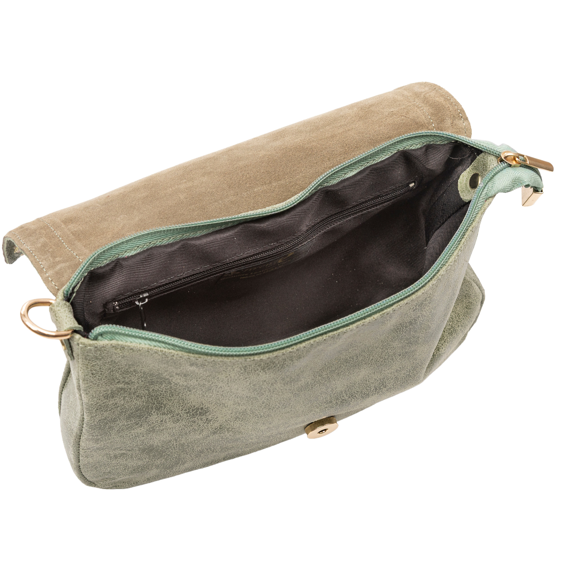 Belmonte Bolso bandolera Mujer. Piel auténtica Gamuza Lavado a la Piedra