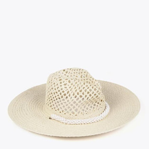 Cappello effetto cowboy in rafia