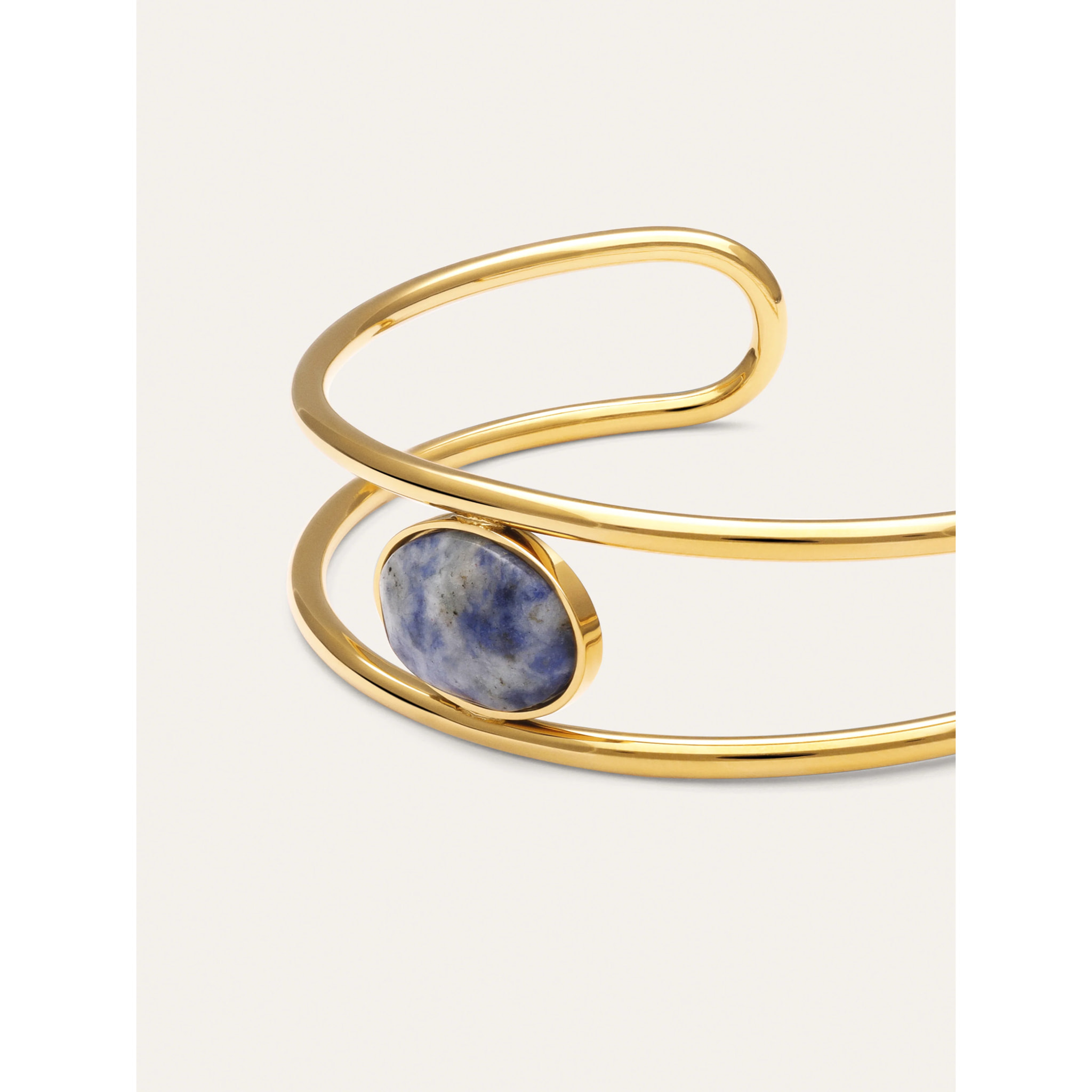 Brazalete Cianita Acero Baño Oro
