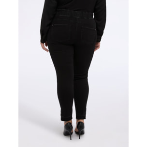 Fiorella Rubino - Jeans skinny con mini strappi e occhielli - Nero