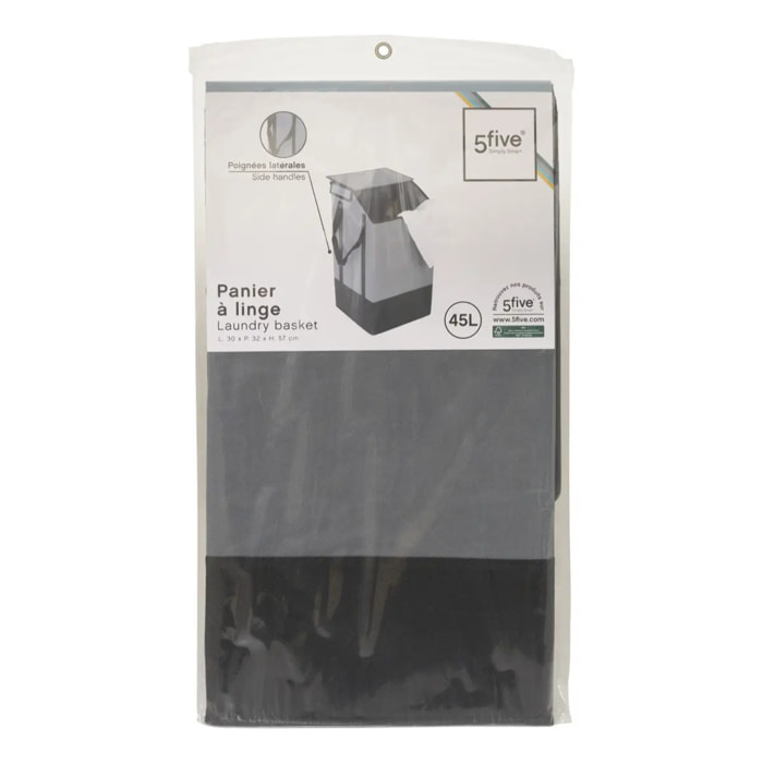 Panier à linge 45L gris