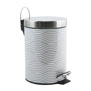 Poubelle à pédale Inox 3L Wave Gris MSV