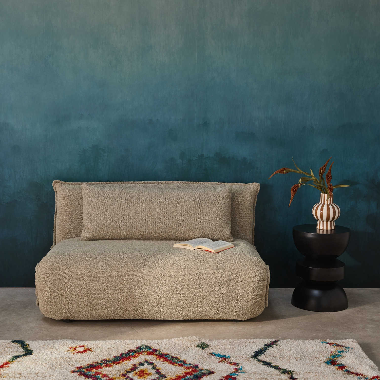 Chauffeuse convertible 2 places bouclette texturée  FLEEEP