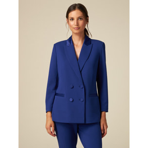 Oltre - Blazer con dettagli in raso - Blu