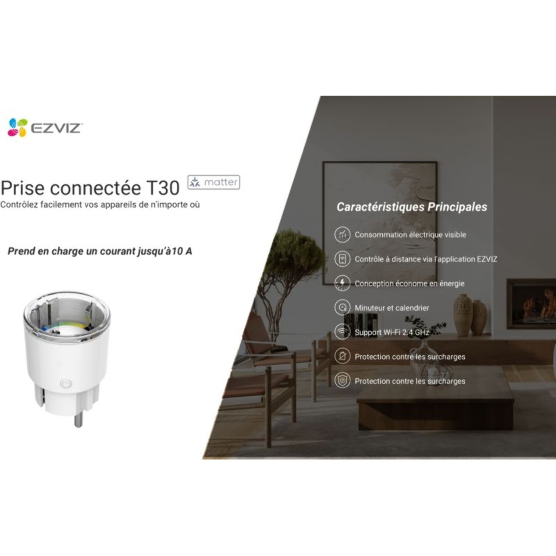Prise connectée EZVIZ T30-10E