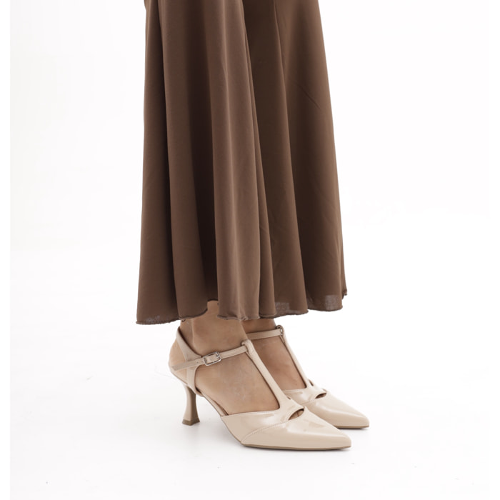 DECOLLETE' T-BAR CHOCOLA' BEIGE
