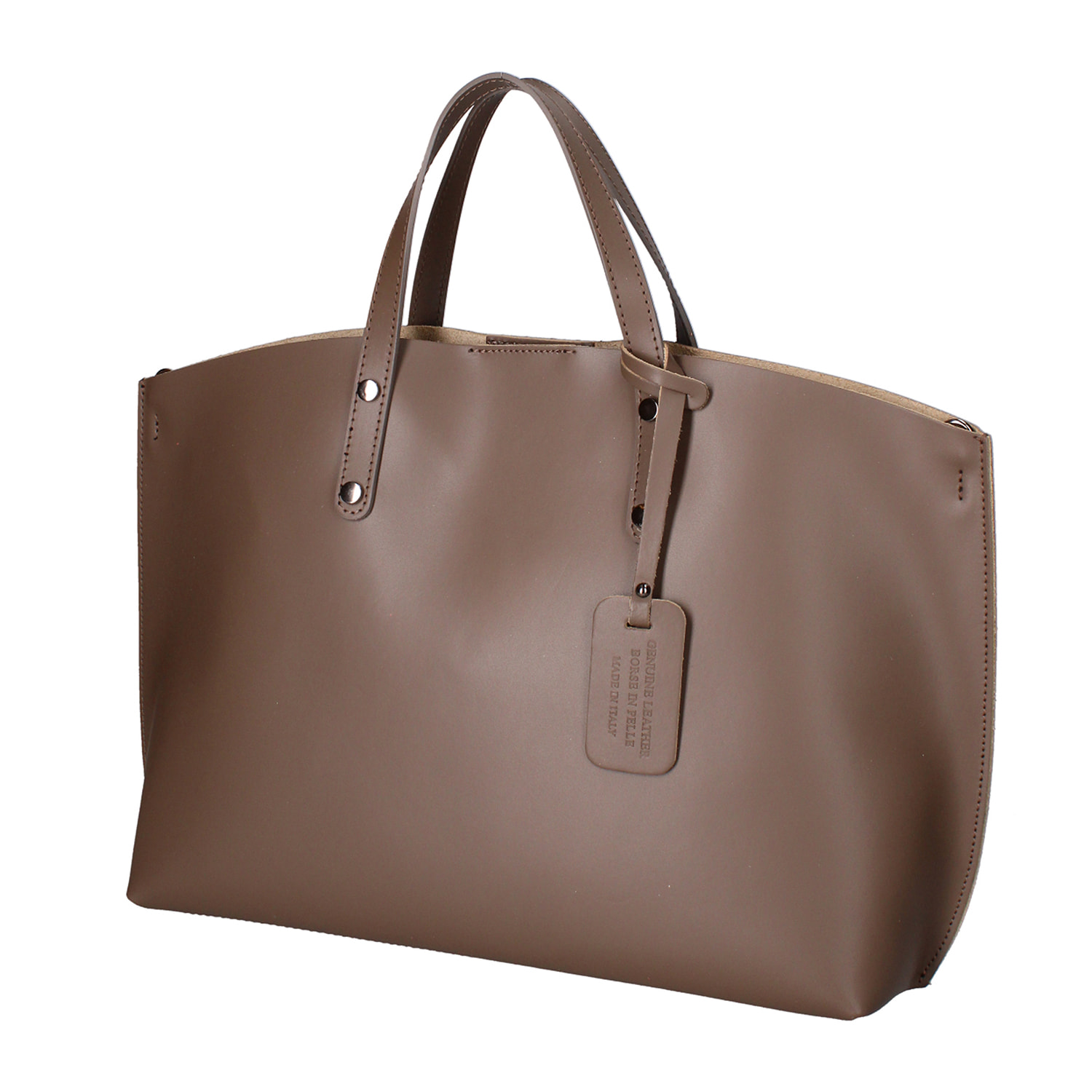 Borsa a spalla da donna In Vera pelle Made in Italy 48x31x11 cm