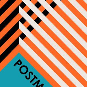 Affiche encadrée géométrique rayures orange noires Affiche + cadre en métal - Noir