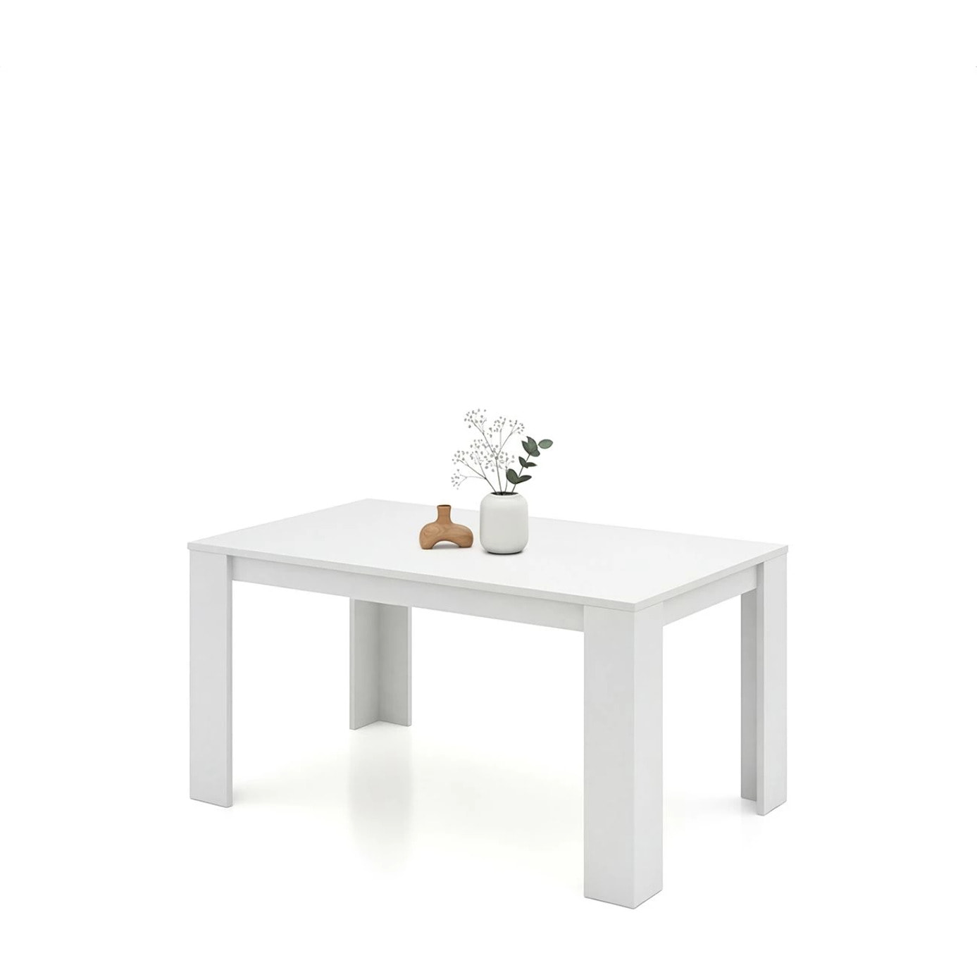 Mesa de comedor Naya en blanco artik 140X80 cm Blanco Artik (Blanco Mate)
