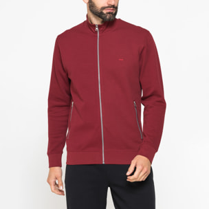 FELPA CASUAL FULL ZIP IN PIQUET CON TASCHE