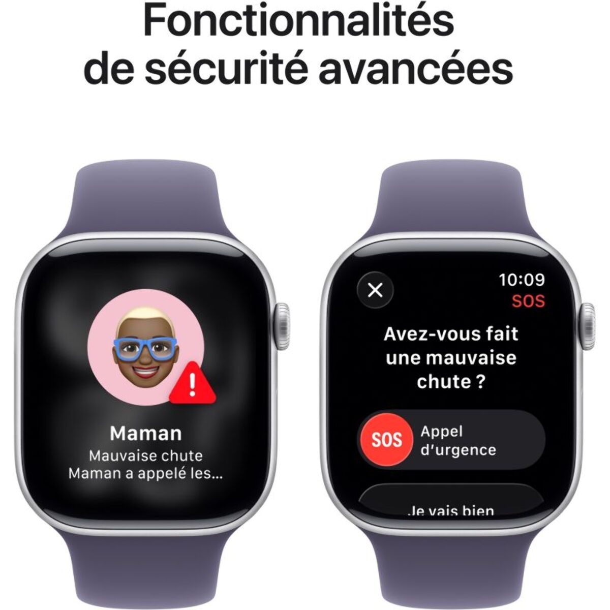 Montre connectée APPLE WATCH 46mm Alu Arg / Violet Serie 11 M/L Cellu