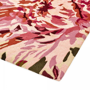 Tapis salon et chambre fait à la main en laine motif floral OLFI