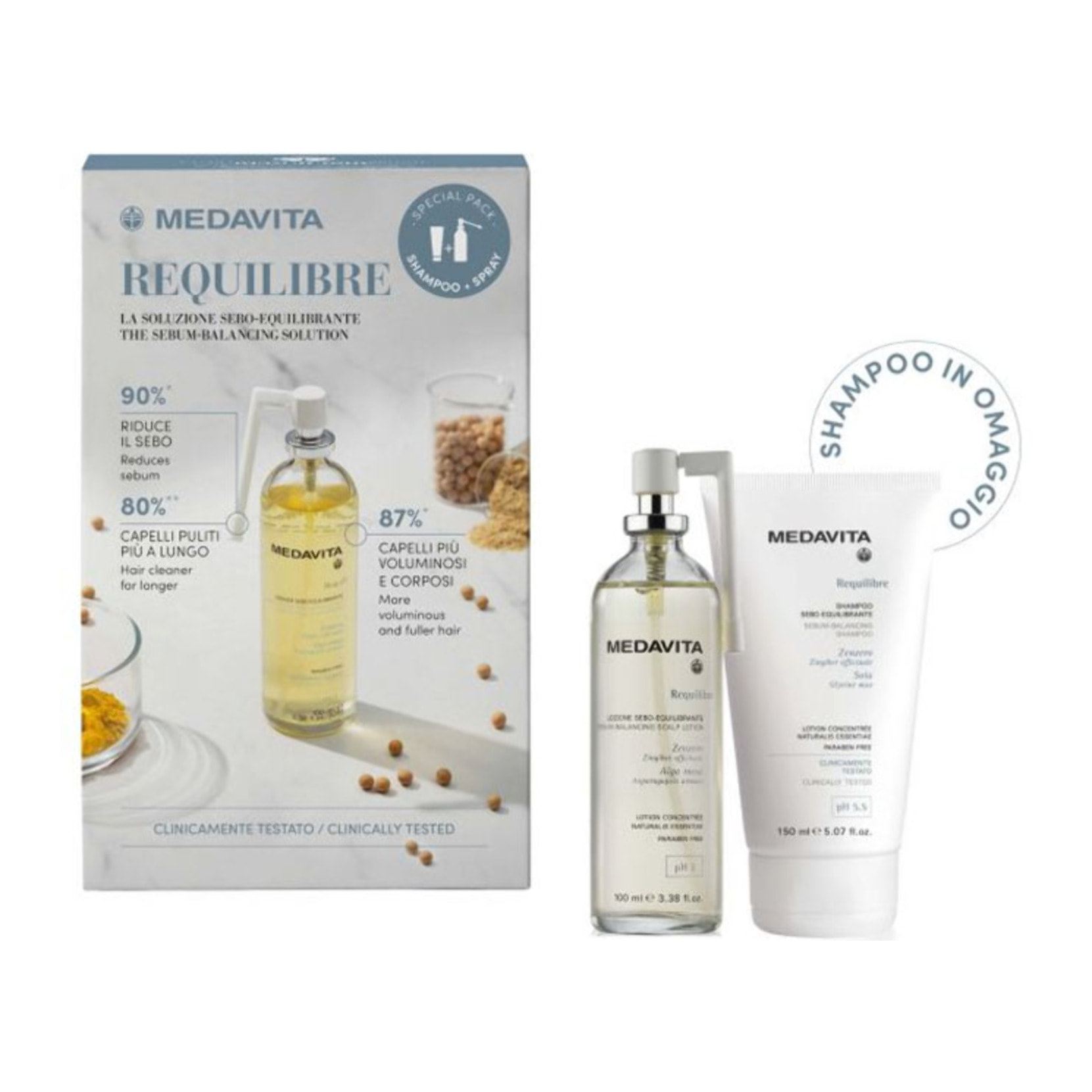 MEDAVITA Requilibre Sebum-Balancing lotion 100ml+ Shampoo150ml