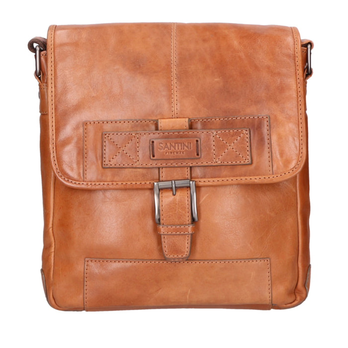 Borsa a tracolla unisex In Vera pelle Made in Italy 26,5x26,5x7 cm