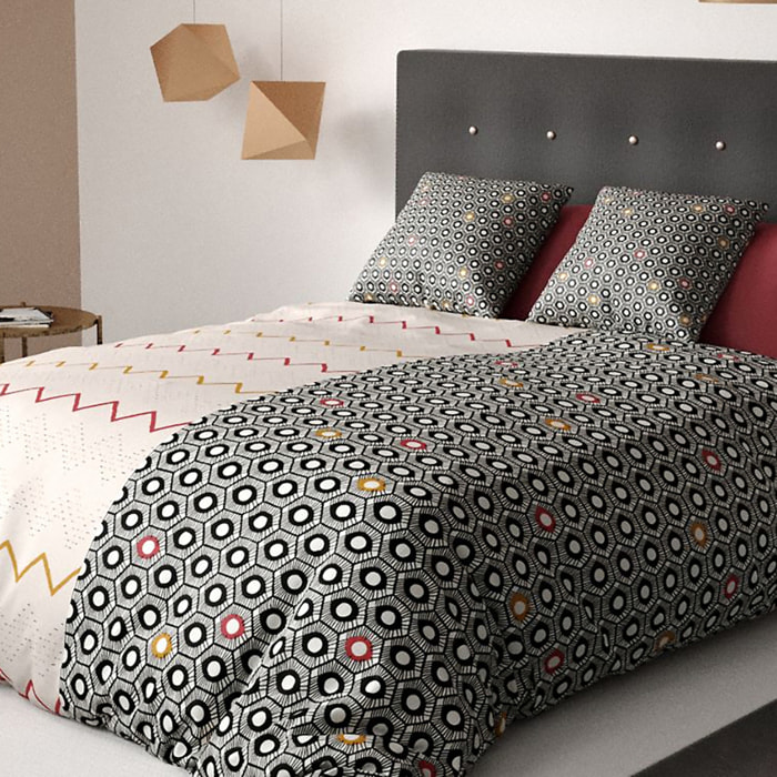 Parure De Couette 3pcs 100% Coton 57 Fils/cm2-himba Black