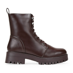 Botines militares marrones con cordones