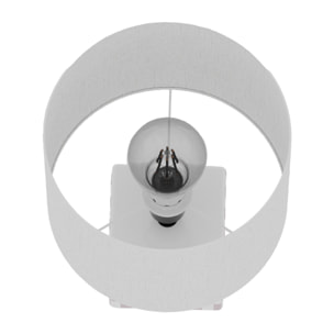 Petite Lampe à Poser Manet - Céramique rose et abat-jour en lin