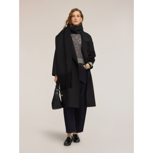 Motivi - Cappotto doppiopetto in misto lana - Nero