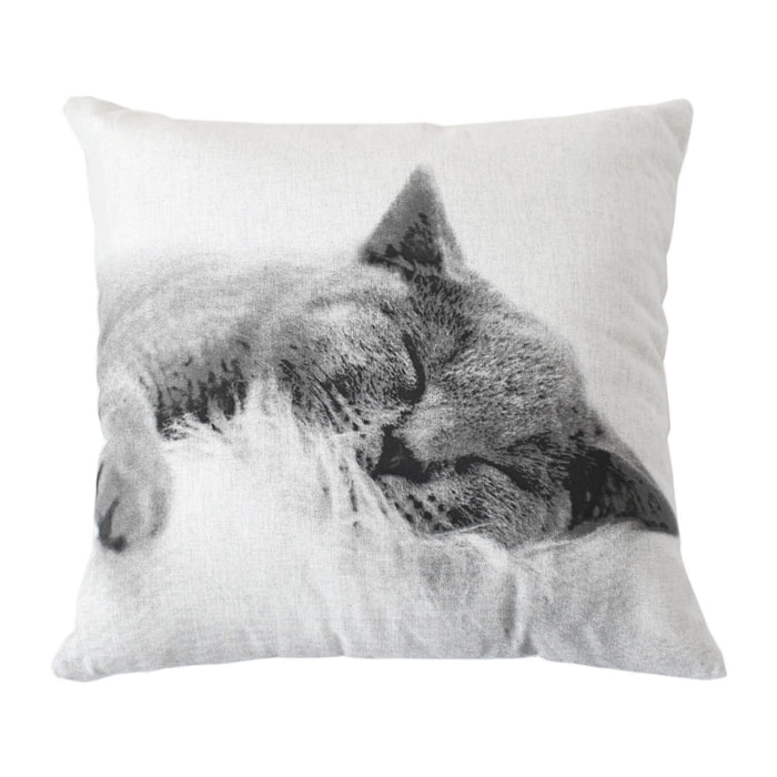 Coussin déhoussable en coton recyclé - Noir