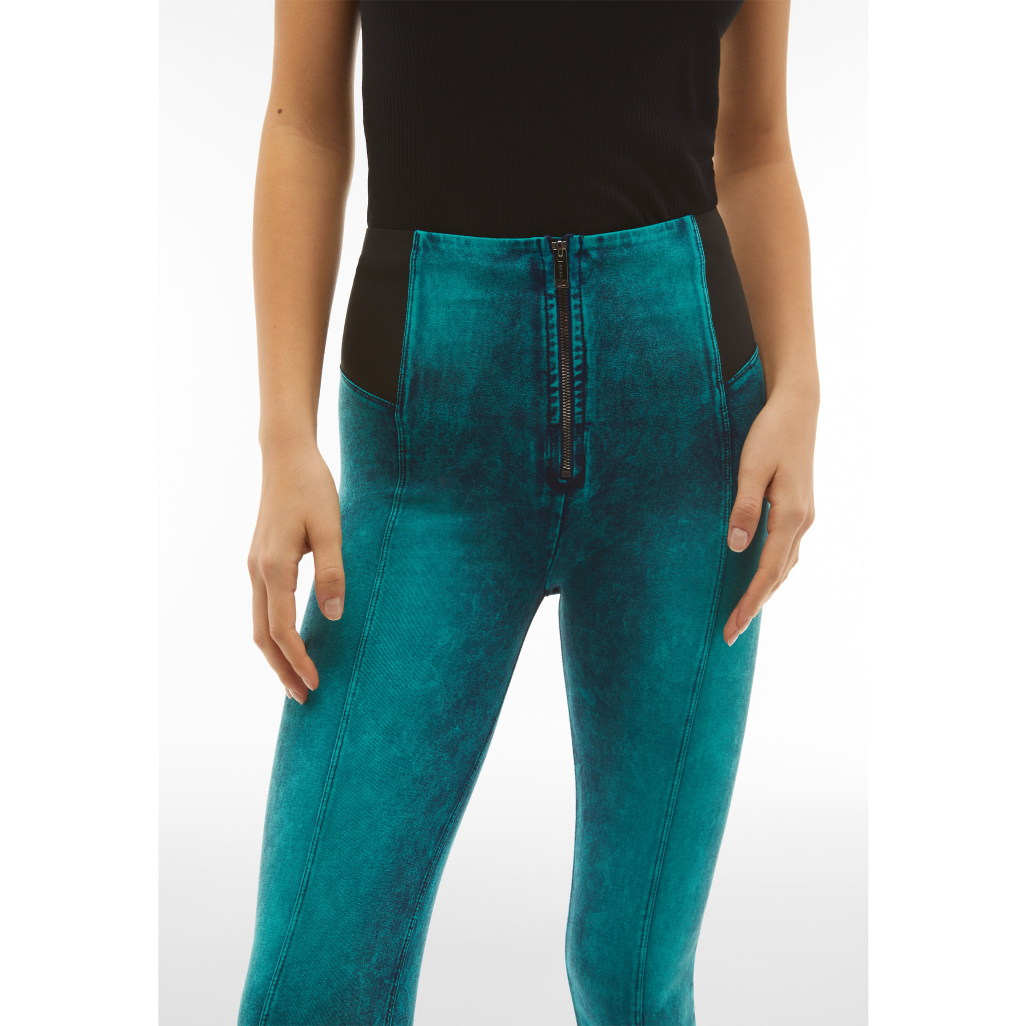 Jeggings push up WR.UP® vita alta tessuto effetto marble