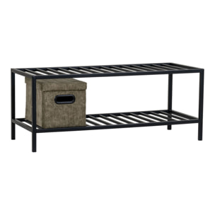 Scarpiera Vita a 2 ripiani in acciaio nero 79x34x32 cm