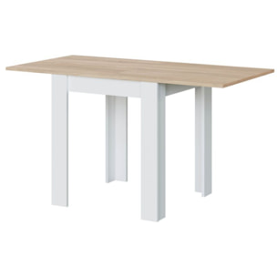 Mesa de comedor cuadrada Livre Blanco Artik (Blanco Mate) - Roble Canadian