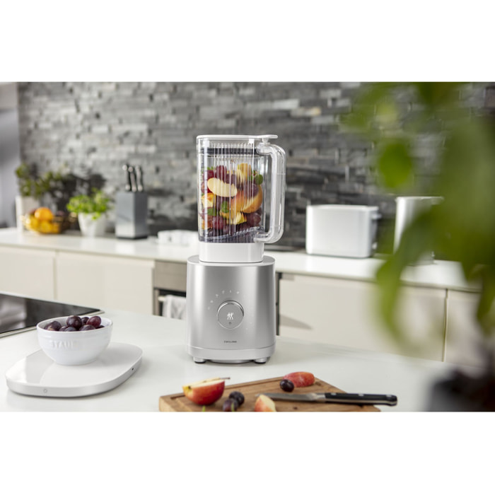 ZWILLING Blender Universel, 5 Programmes, 1,4 Litres, 1200W, 220-240V, Moteur DC, Prise UE, Argent, série Enfinigy