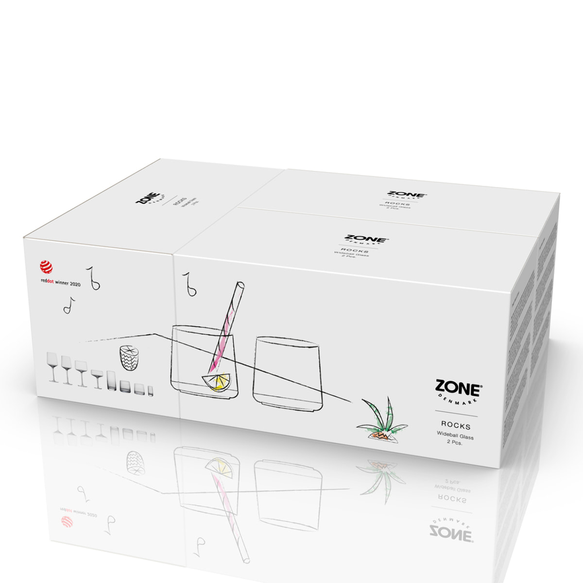 Set de 2 verres wideball Rocks 22 cl