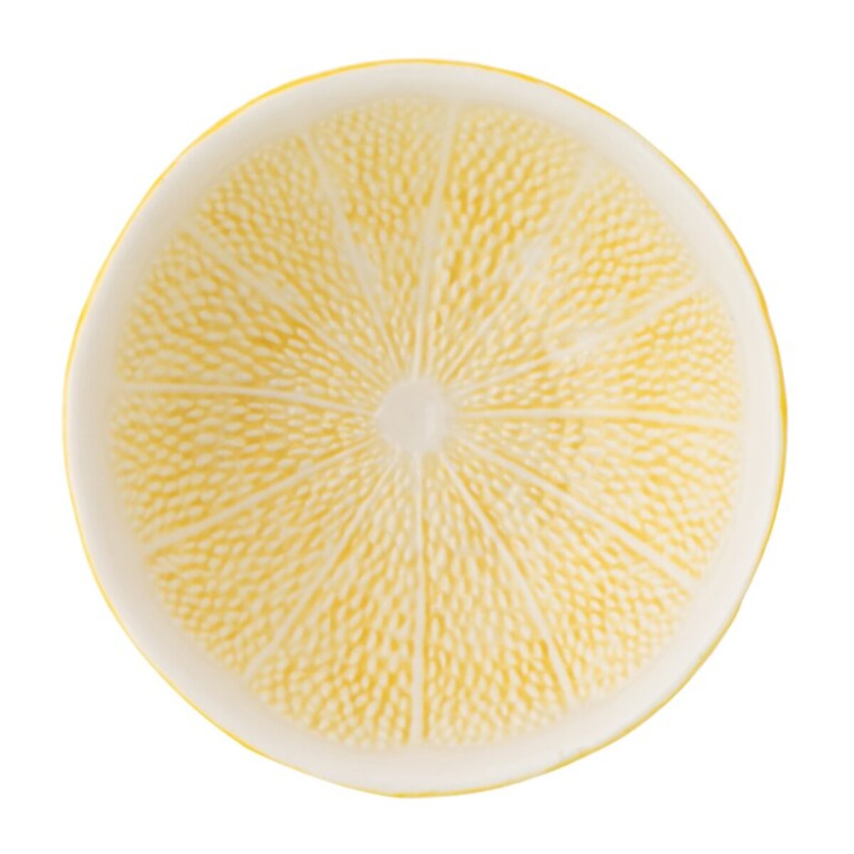 J-Line Bol Citron Dolomite - céramique - jaune clair/blanc - 2 pièces