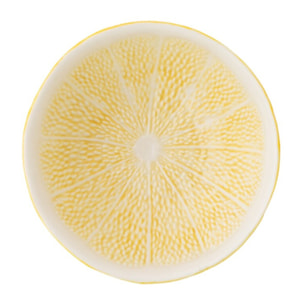 J-Line Bol Citron Dolomite - céramique - jaune clair/blanc - 2 pièces
