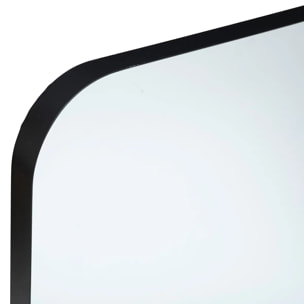 Miroir "Tamara" en bois & métal H55cm noir