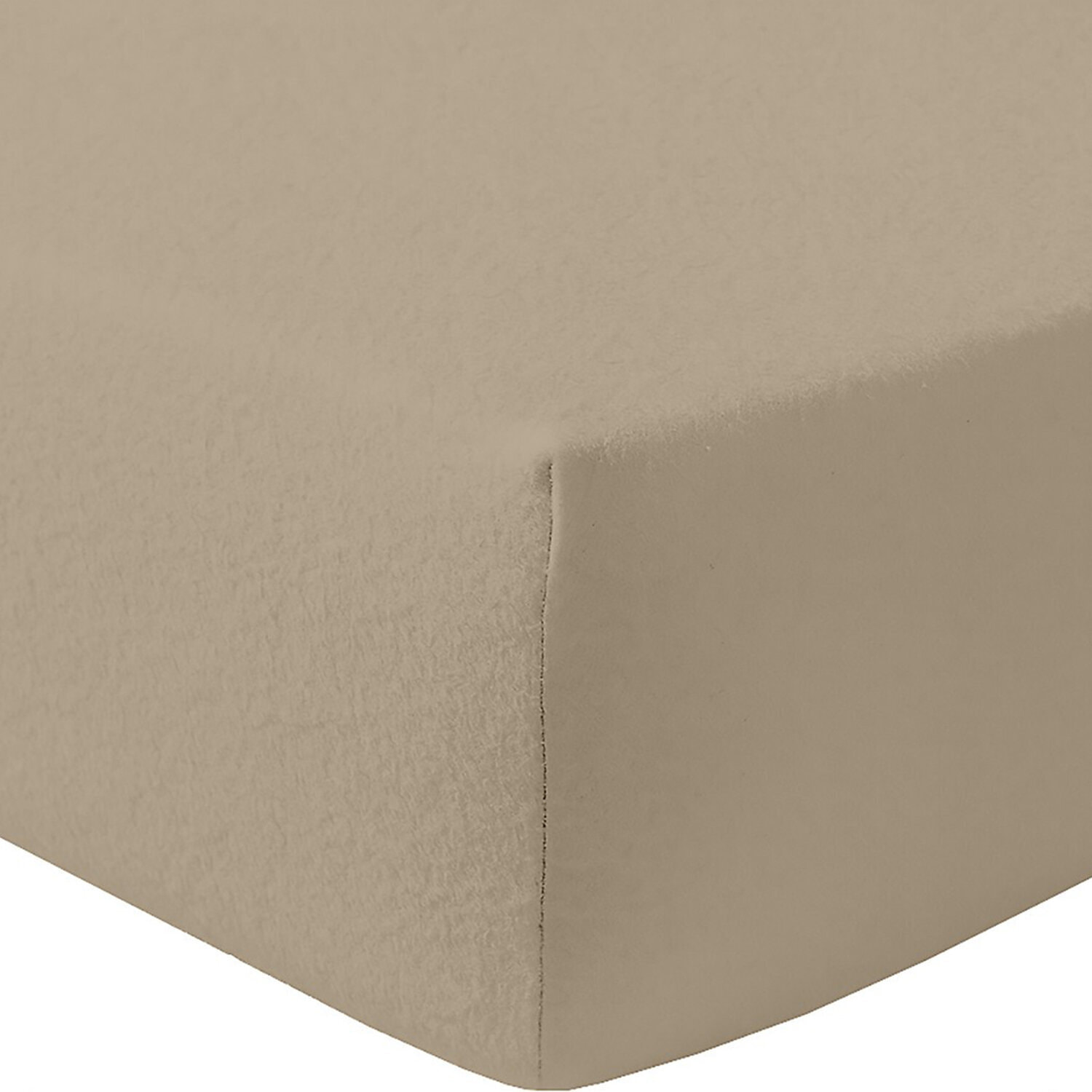 Drap housse 100% flanelle de coton 160 gr_ficelle