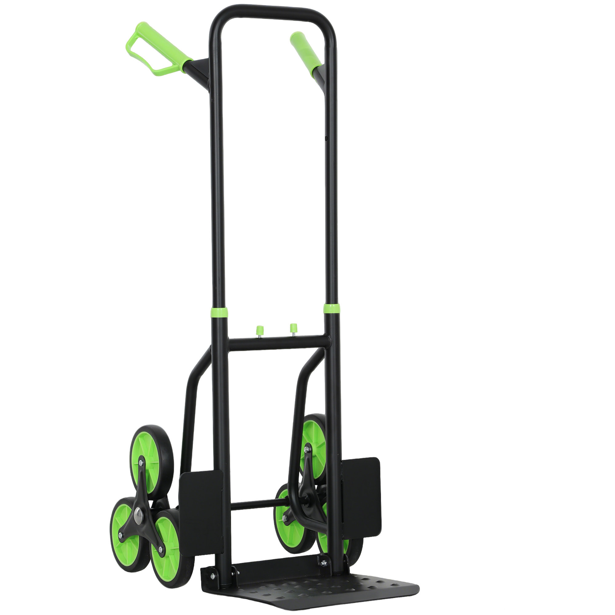 Carretilla Plegable para Escalera con Ruedas Carga 120kg Carretilla de Mano Portátil para Entrega Almacenes Mercado Viajar Mudarse Verde
