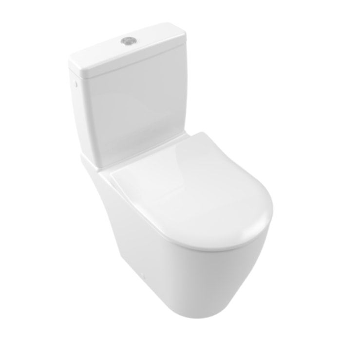 WC à poser compact sans bride sortie horizontale Avento avec abattant frein de chute et SlimSeat