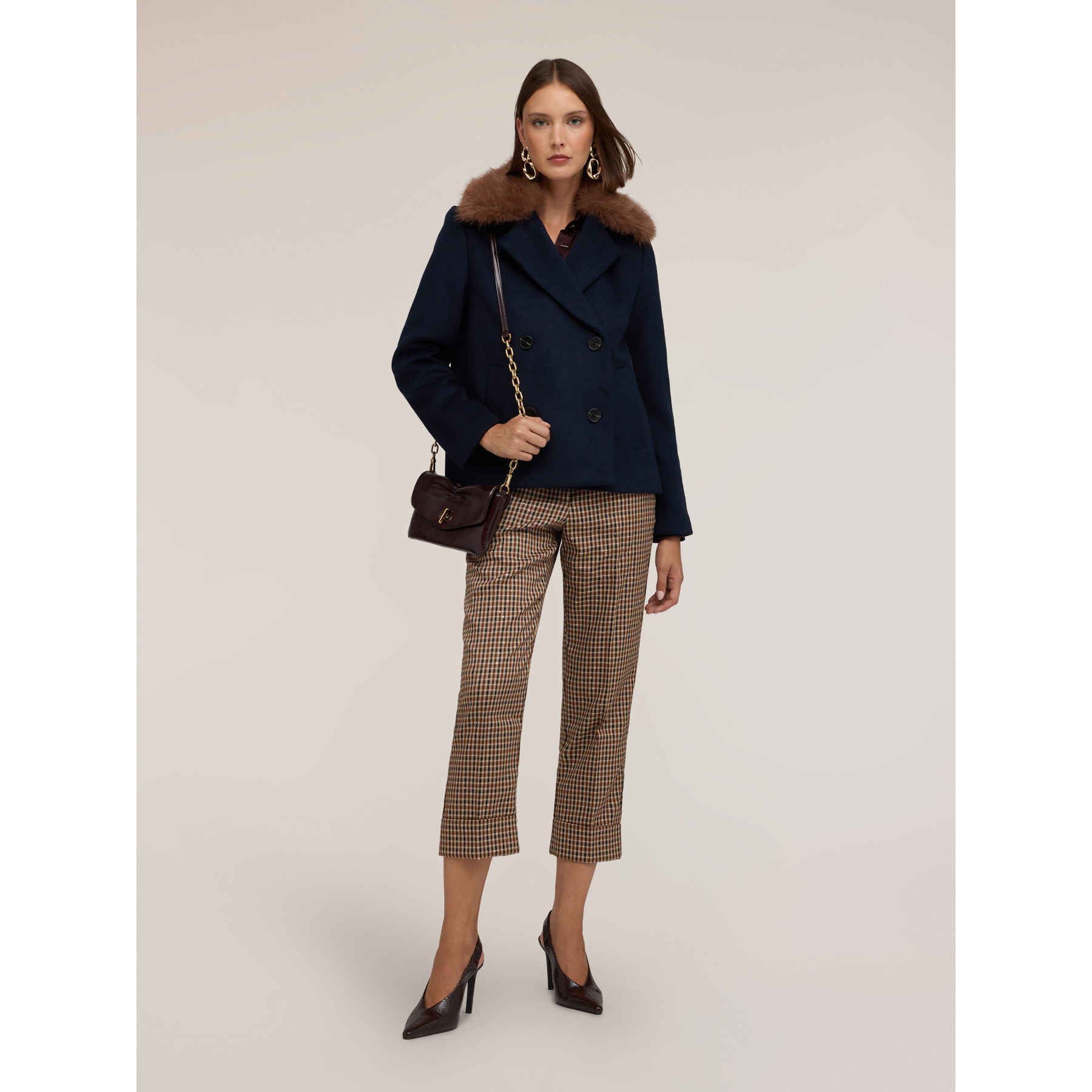 Motivi - Cappotto doppiopetto misto lana - Blu