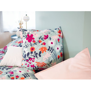 Parure Housse De Couette 3pcs Coton Bio 57fils Flore