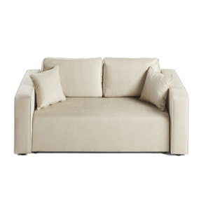 Topaze - canapé droit 2 places - en tissu - Beige