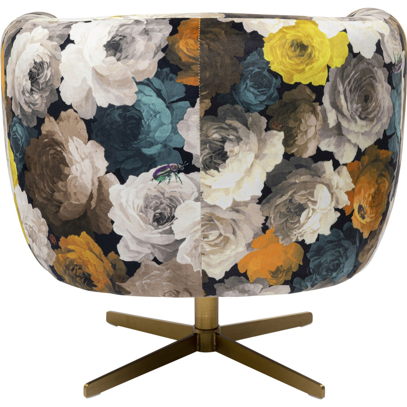 Fauteuil pivotant Pivoines jaunes Kare Design