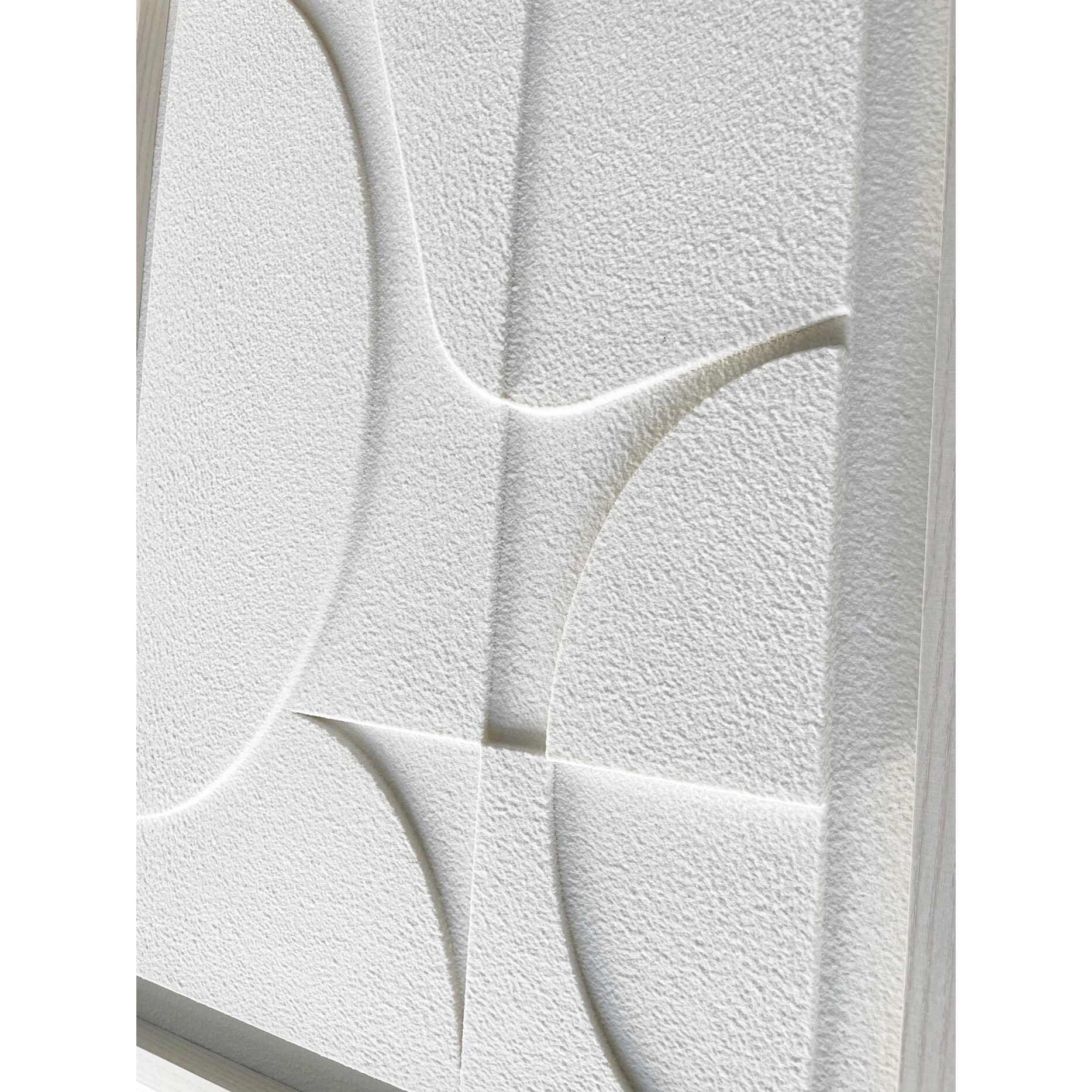Cuadro Curves resina 3D texturizado abstracto blanco 70x50x4 cm