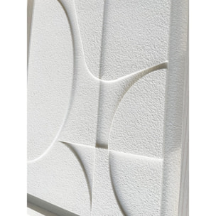 Cuadro Curves resina 3D texturizado abstracto blanco 70x50x4 cm