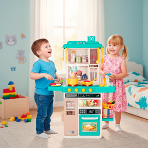 Cucina Giocattolo Bambini Con Luci E Suoni Realistici Rubinetto Con Riciclo Acqua Forno Fornelli Apribili 50 Accessori Gioco Educativo 3–8 Anni Verde