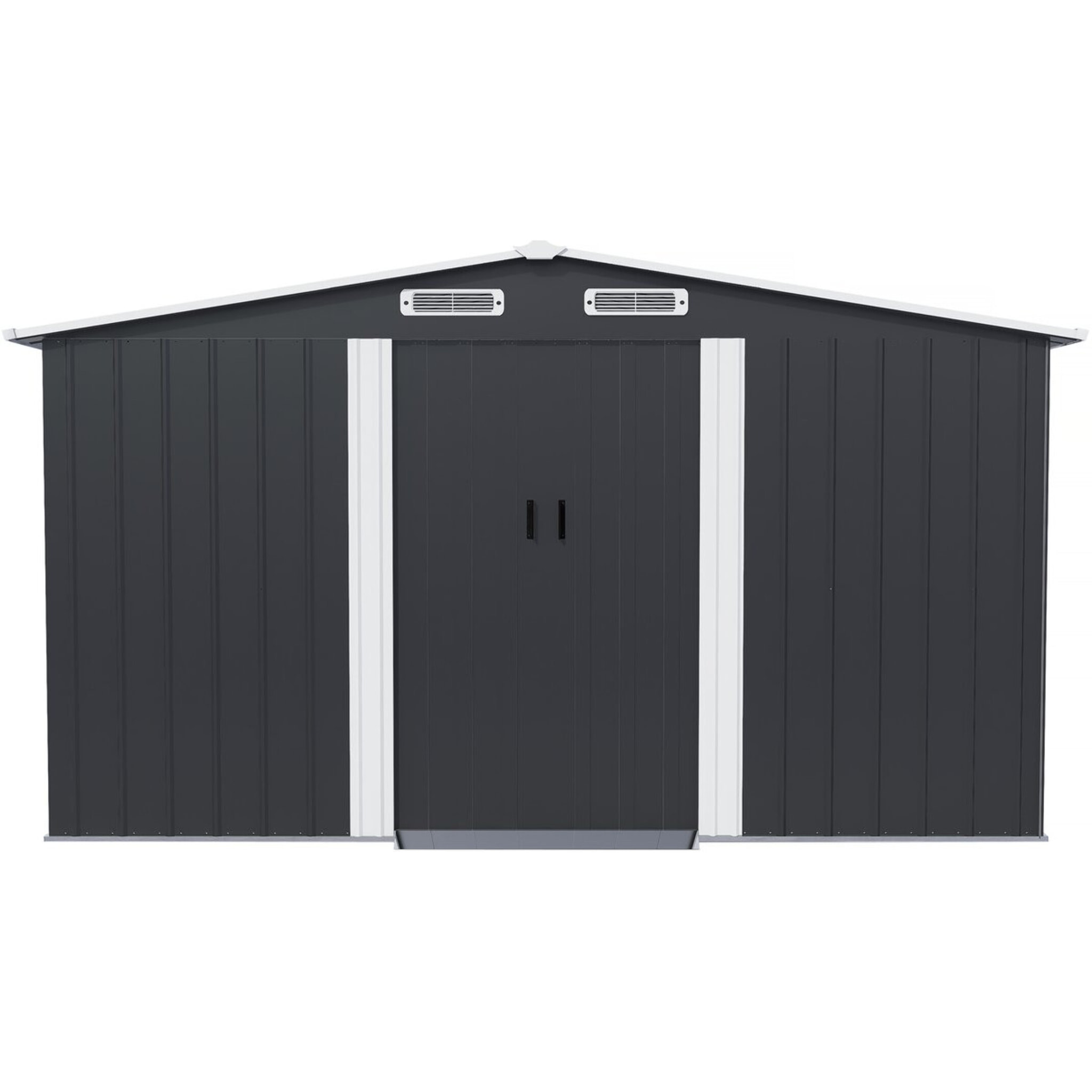 Abri de jardin métal avec porte coulissante "Boston" - 13 m² - Gris