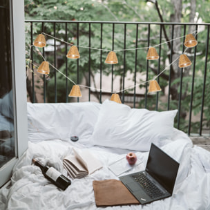 FORLIGHT Chillout IP44 Estela LED 1W Blanco Cálido 2500K Imitación Madera Aplique Exterior con Estilo Natural