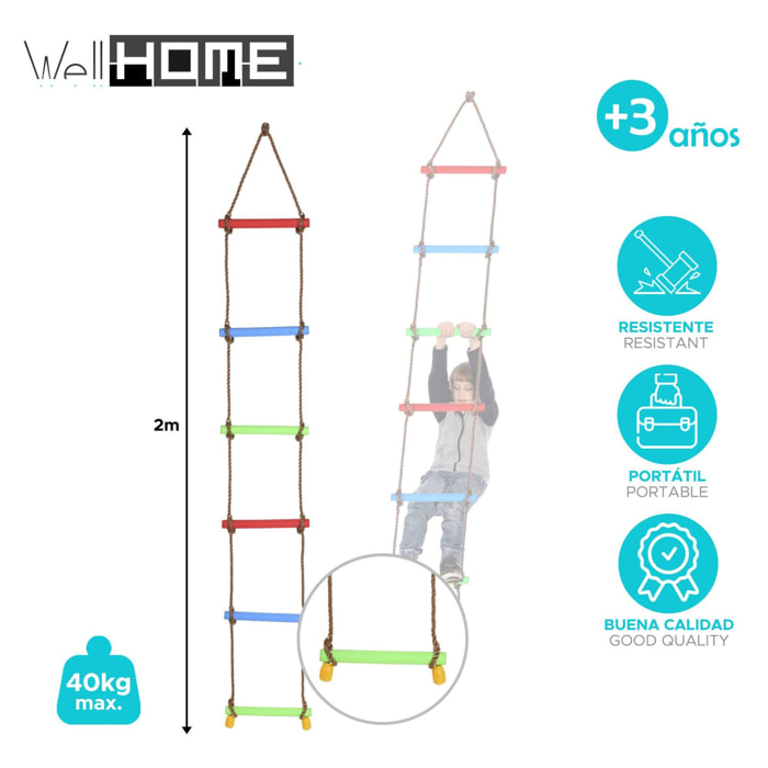 Well home - escalera de juguete de 2m con 6 peldaños