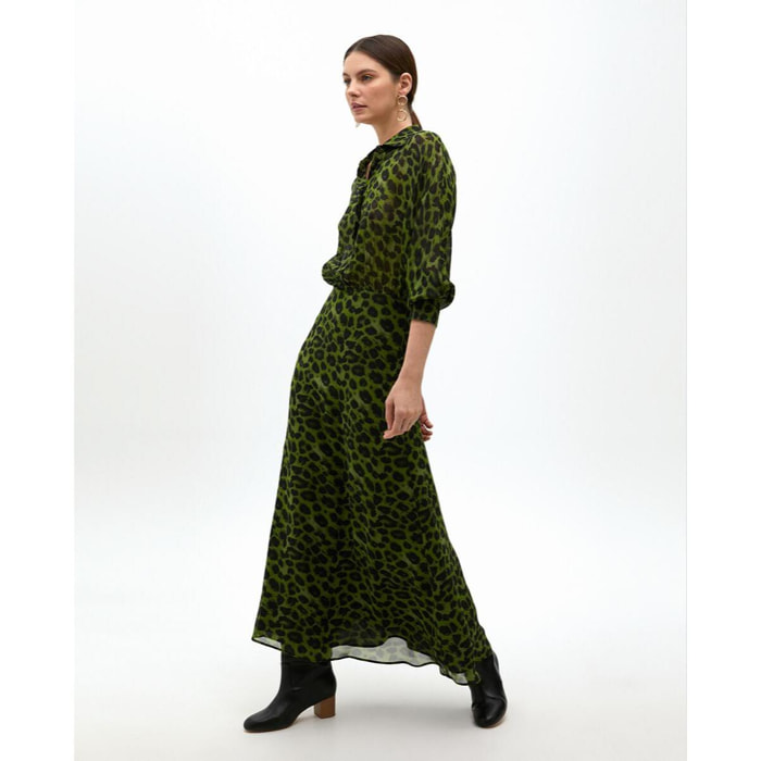 Abito Camicia Stampato Fluido