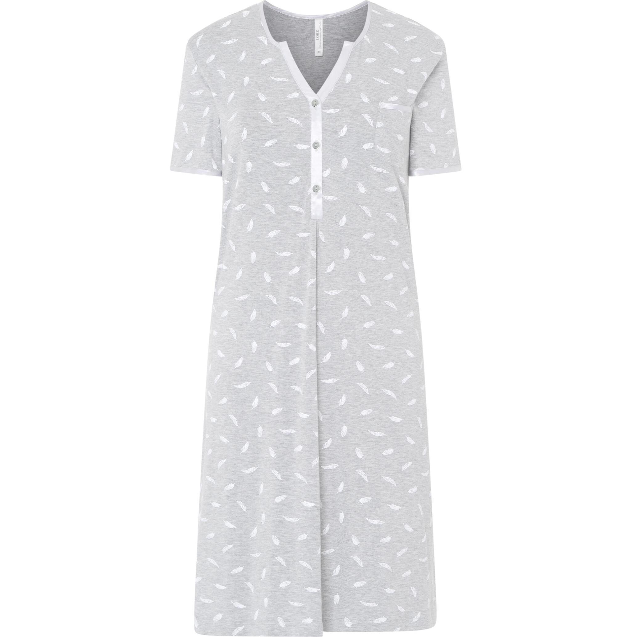 Camisón corto mujer plumas manga corta ligero